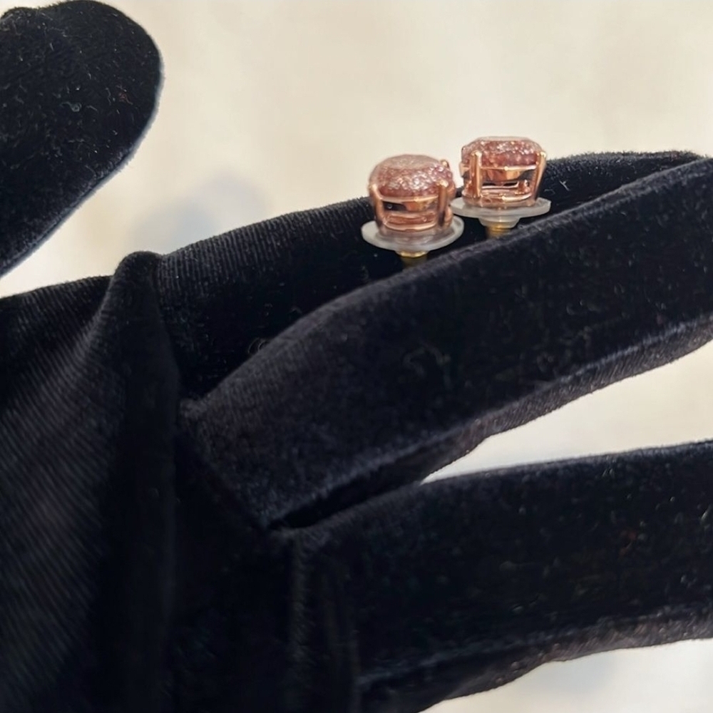 Kate Spade Rose Gold Sparkle Stud Earrings - Picture 6 of 7
